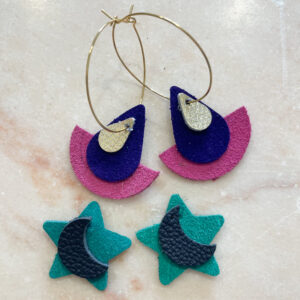 boucles d'oreilles créoles en cuir